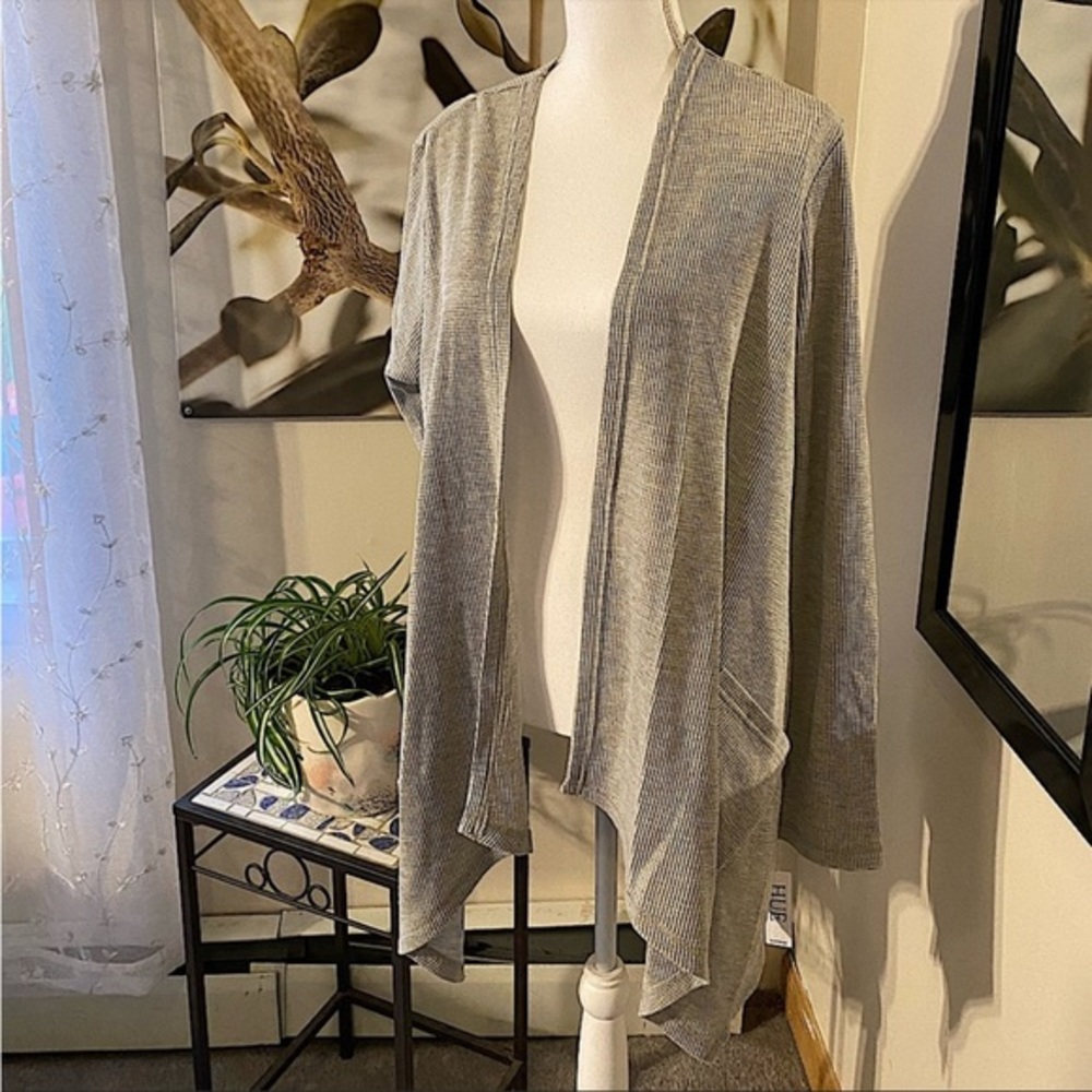HUE Cardigan Handkerchief Open Thermal | Grey | Size Large